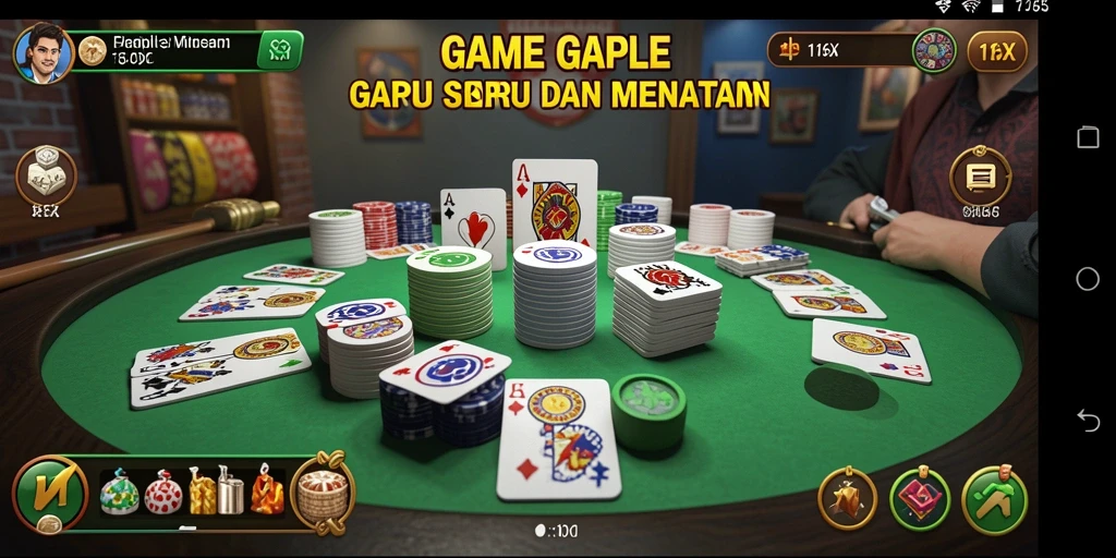 Tampilan gameplay Gaple yang seru dan interaktif.