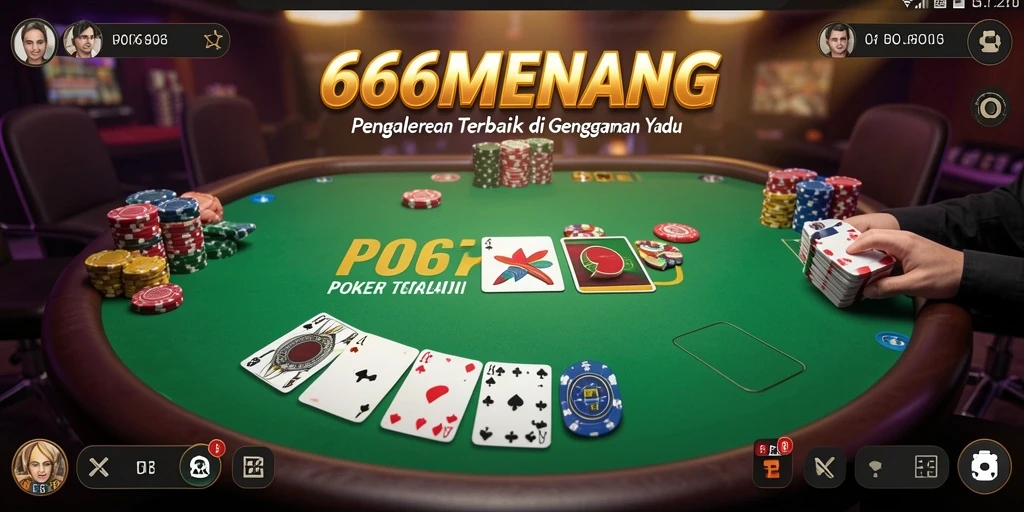Screenshot gameplay dari 666MENANG menunjukkan aksi seru dalam permainan Poker.