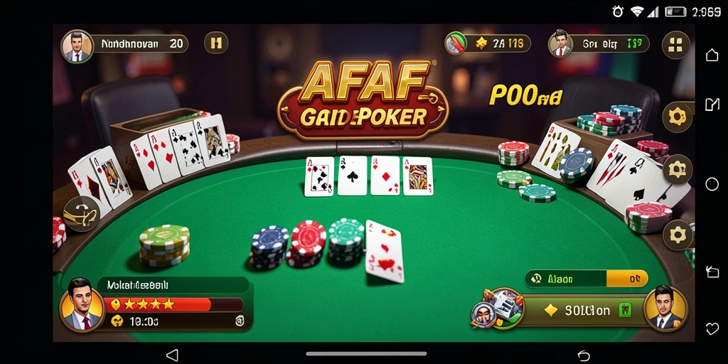 Tampilan gameplay AFAF yang penuh aksi dalam permainan Poker.
