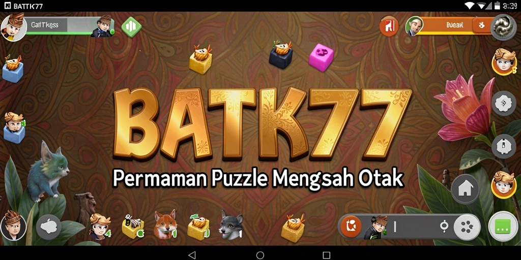 Screenshot gameplay menunjukkan pemain menyusun puzzle batik yang indah.