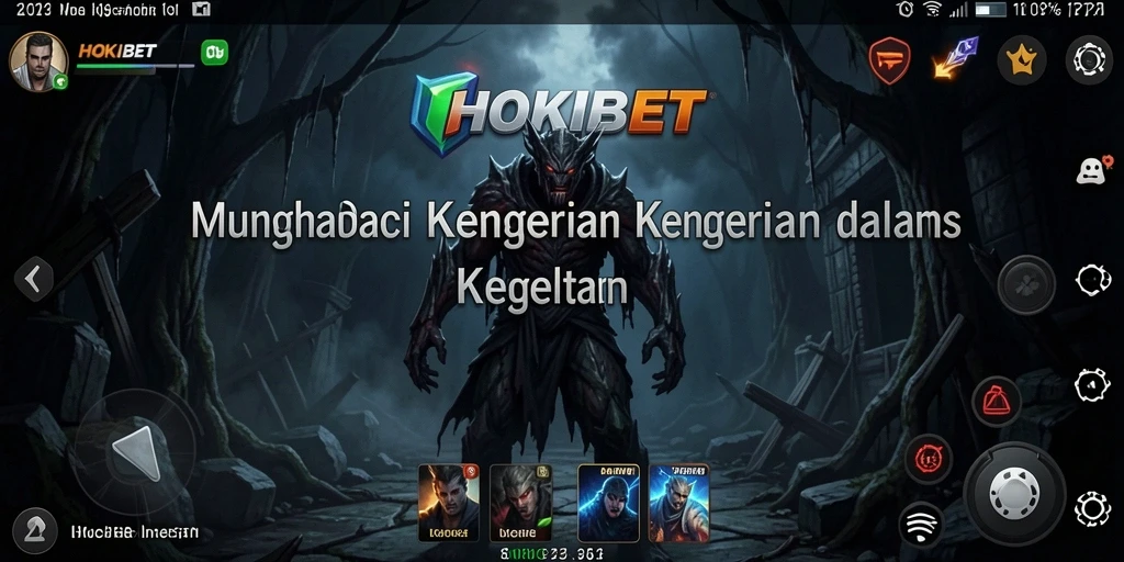 Gameplay HOKIBET dengan suasana mencekam dan makhluk menakutkan.