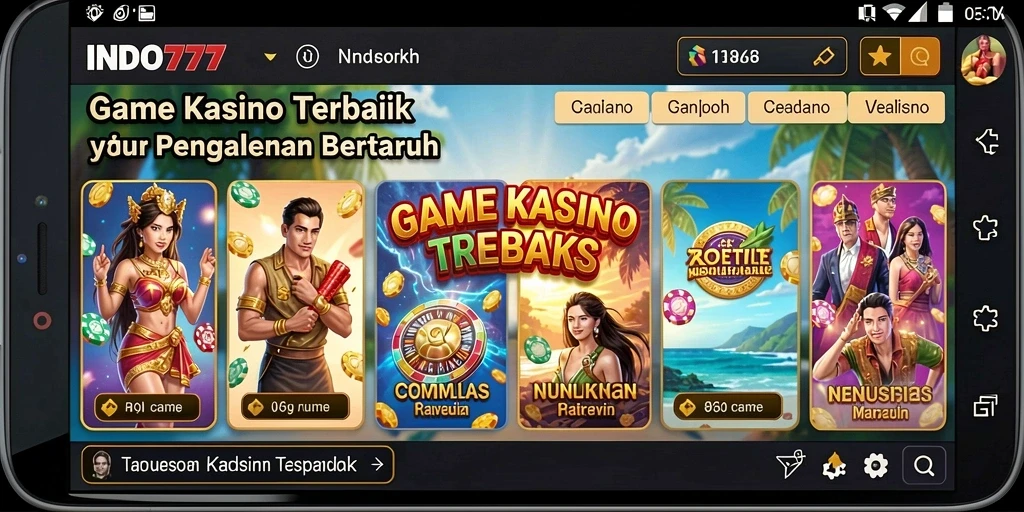 Tampilan menakjubkan dari gameplay Kasino di INDO777.