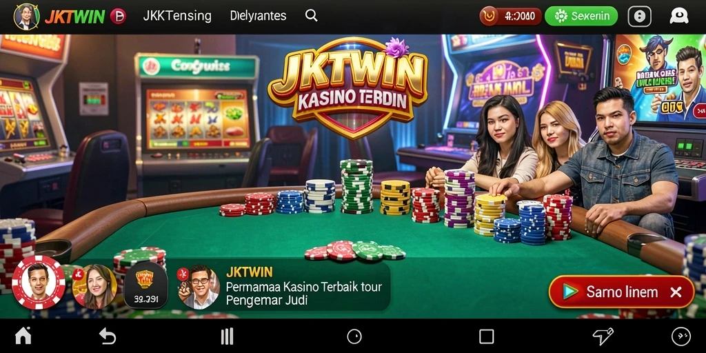 Tampilan gameplay mendebarkan dari JKTWIN di dunia Kasino.