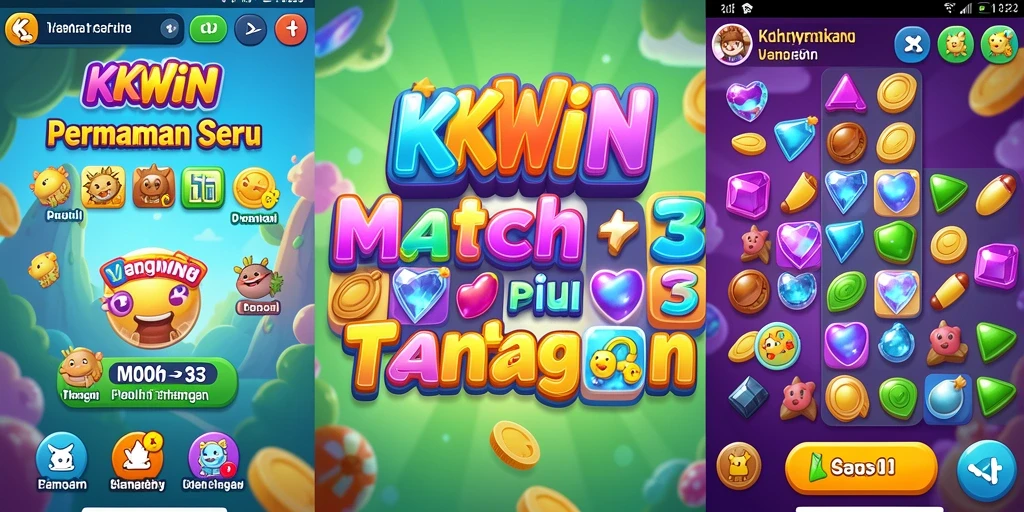 Screenshot menampilkan gameplay seru dalam KKWIN Match-3.