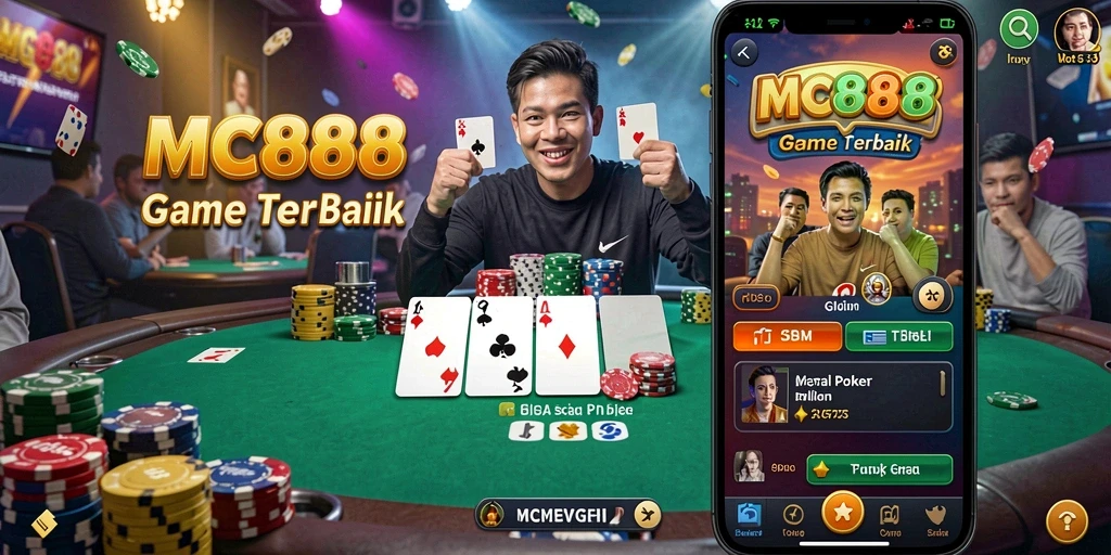 Screenshot gameplay MC888 menampilkan suasana seru permainan Poker.