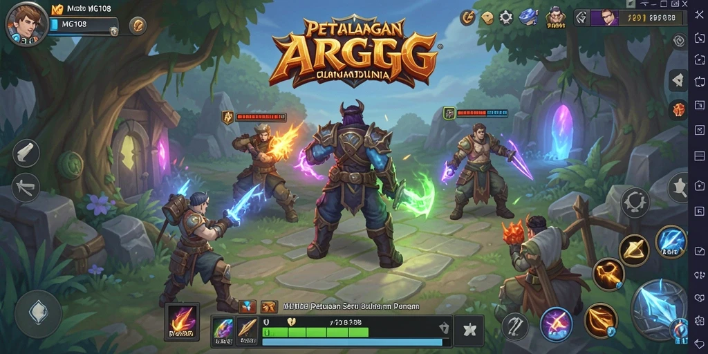 Tampilan gameplay seru MG108 dengan aksi penuh di dunia fantasi.