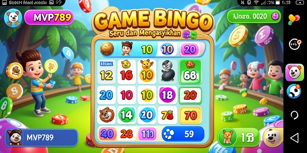 Tampilan gameplay utama MVP789 yang menampilkan momen seru bermain Bingo.
