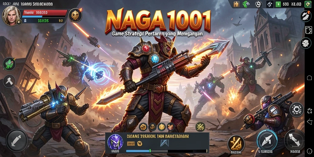 Tampilan menegangkan dari pertempuran strategi dalam NAGA1001.