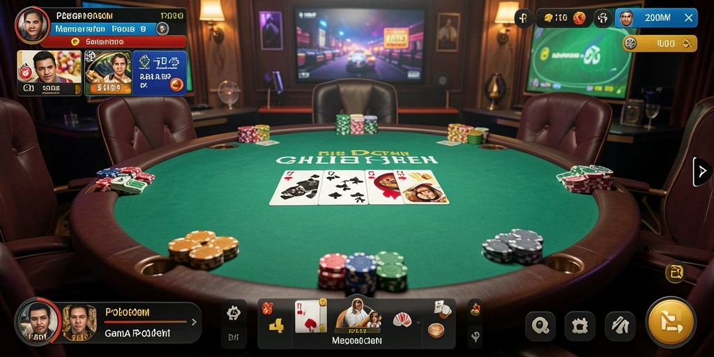 Gameplay seru P200M yang menampilkan poker kompetitif dan menegangkan.