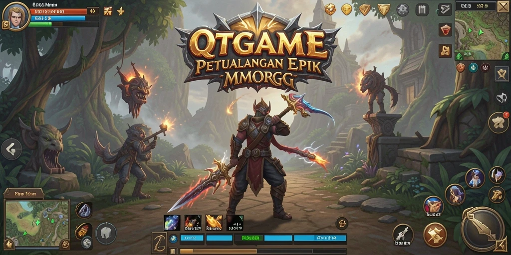 Gameplay epik QTGAME dengan aksi seru dalam dunia MMORPG.