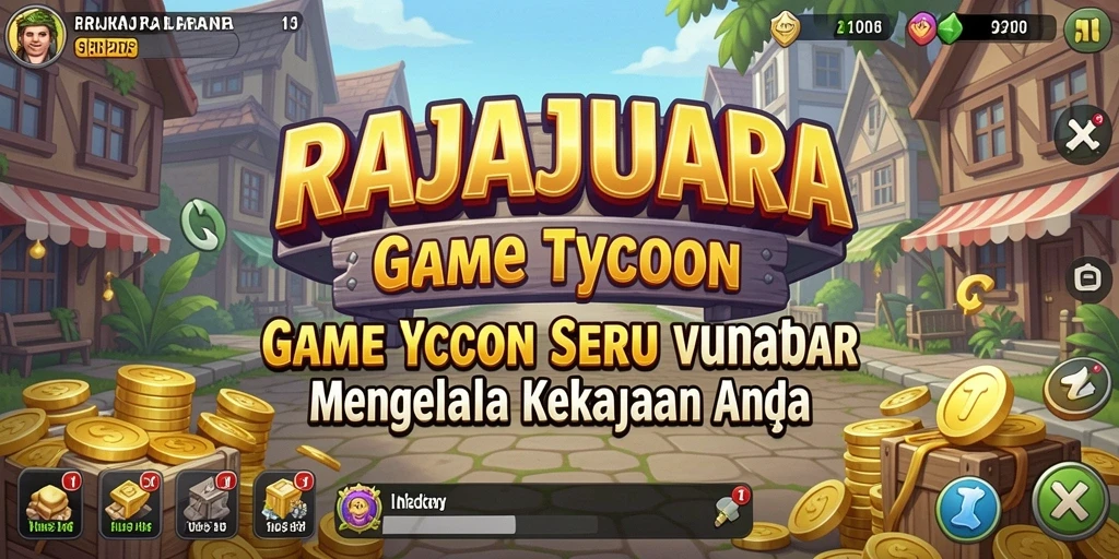 Tampilan menarik dari gameplay Tycoon RAJAJUARA yang menggambarkan manajemen bisnis.