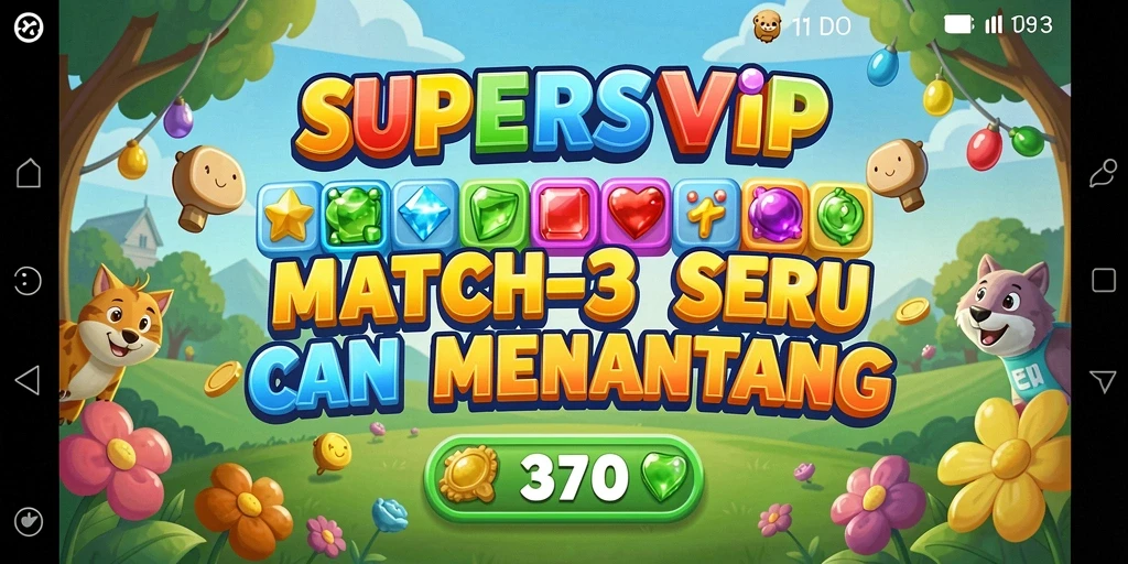 Tampilan gameplay <strong>SUPERSVIP</strong> dengan kombinasi permata yang seru.