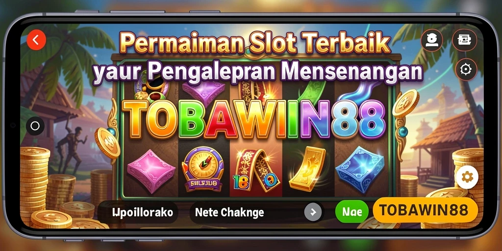 Screenshot gameplay TOBAWIN88 menampilkan mesin slot yang penuh warna.