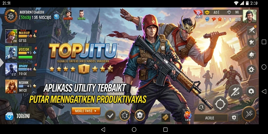 Tampilan antarmuka pengguna TOPJITU yang intuitif.